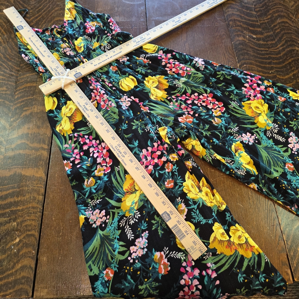 Lush Boho Floral Pleated Back Jumpsuit - Tropical Summer Vacay - Med - Picture 4 of 10